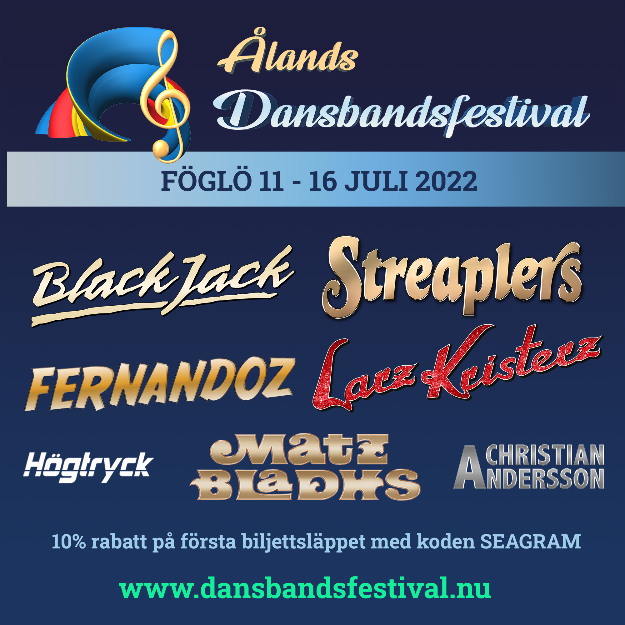 Ålands Dansbandsfestival, band som spelar